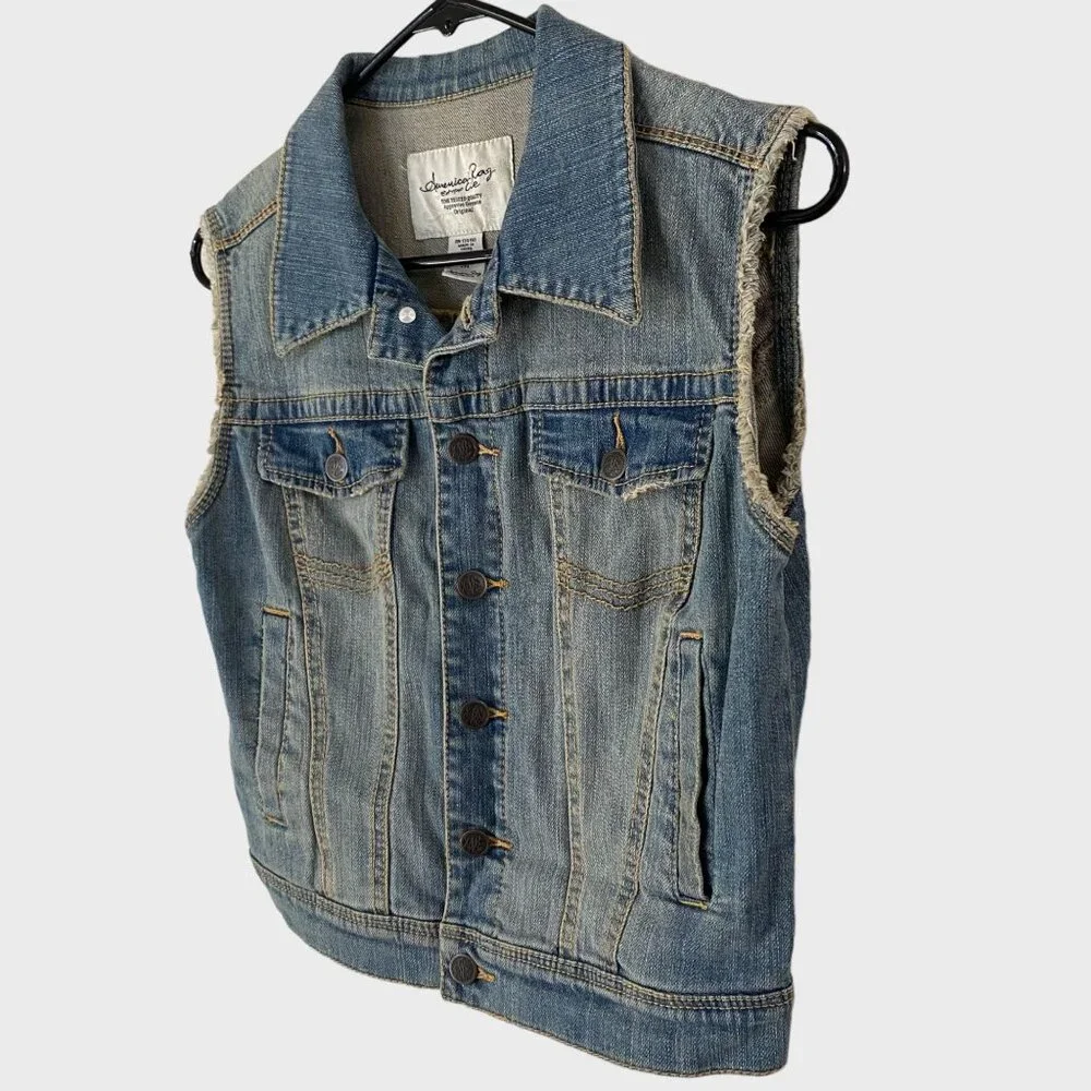 American Rag Denim Jean Vest Women's Medium Button-Front Sleeveless Medium Wash - Picture 3 of 10